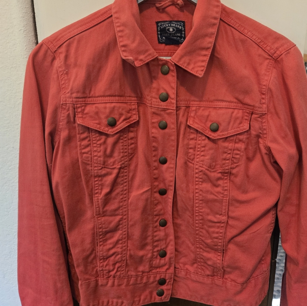 Lucky Brand Pink Jean Jacket Lightweight Casual
